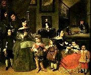 Juan Bautista Martinez del Mazo konstnarens familj oil on canvas